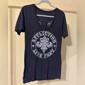 Affliction Angel Wing Detail Top